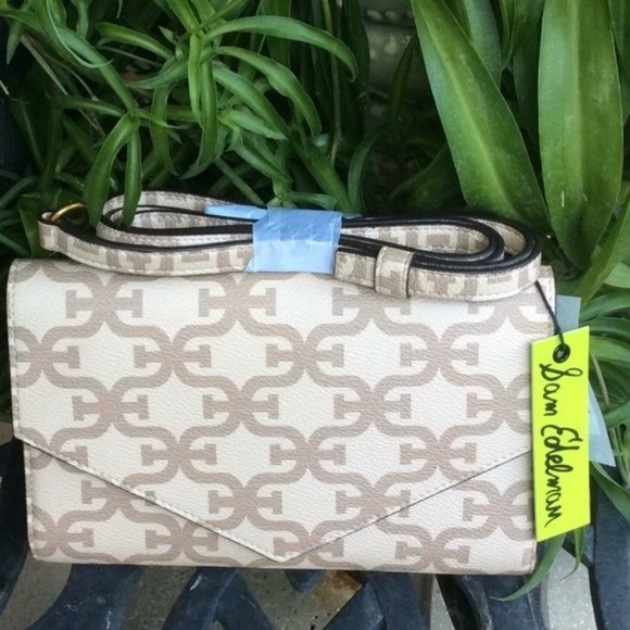 Sam Edelman Crossbody/Wallet  Two Toned Beige  8” x 5” 12 Credit Card Slots  NWT - Picture 2 of 5